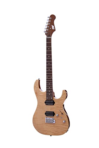 IYV- IS-400-HH Solid Body with Flame Maple, H-H Pickup Configuration, Natural