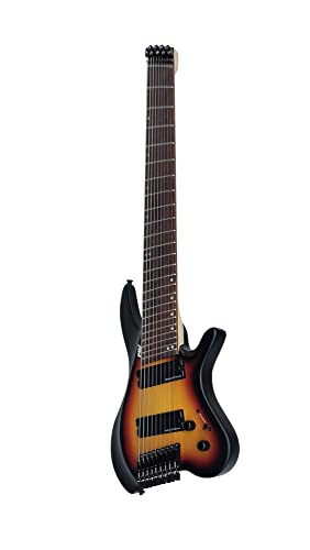 IYV-ISHLFF9-550 9 String Headless Electric Guitar, Sunburst