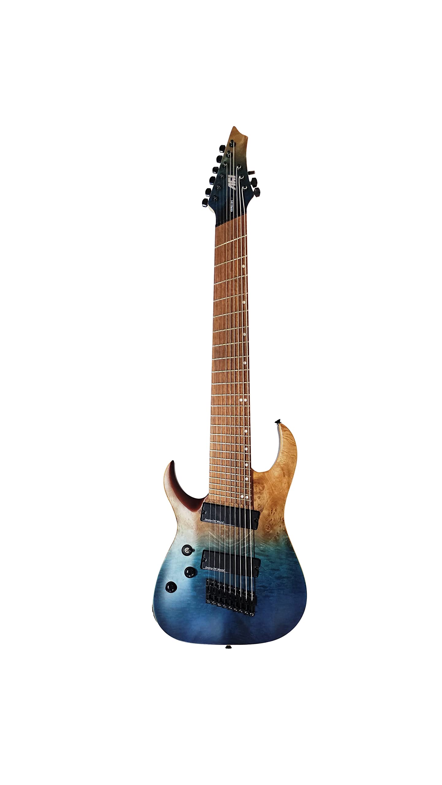 IYV-ISFF9-400 LH, 9 String Solid Body with Quilted Maple Top Electric Guitar, Blue Gradient, Left hand