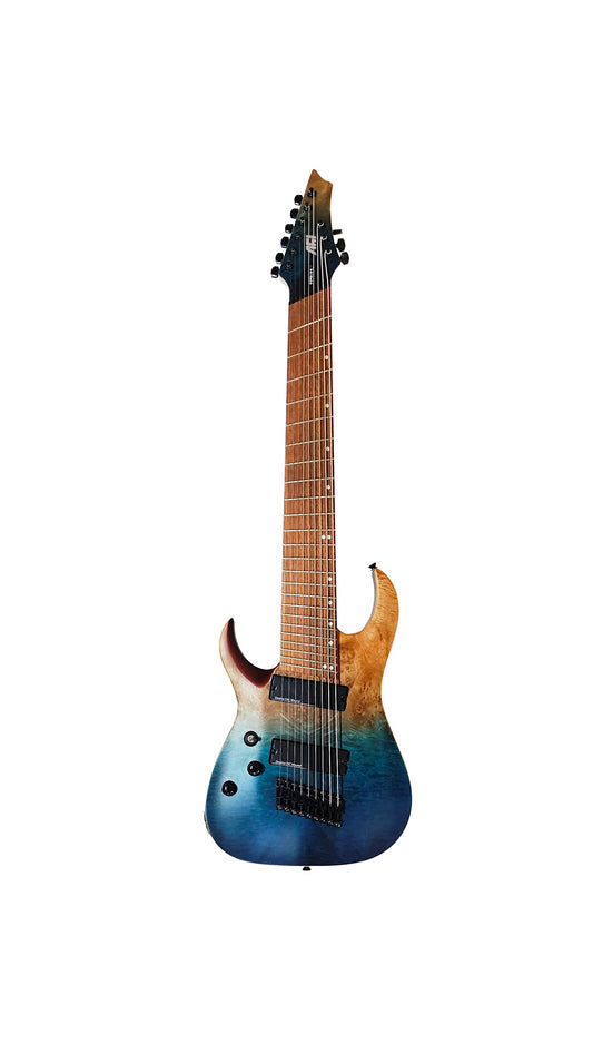 IYV-ISFF9-400 LH, 9 String Solid Body with Quilted Maple Top Electric Guitar, Blue Gradient, Left hand