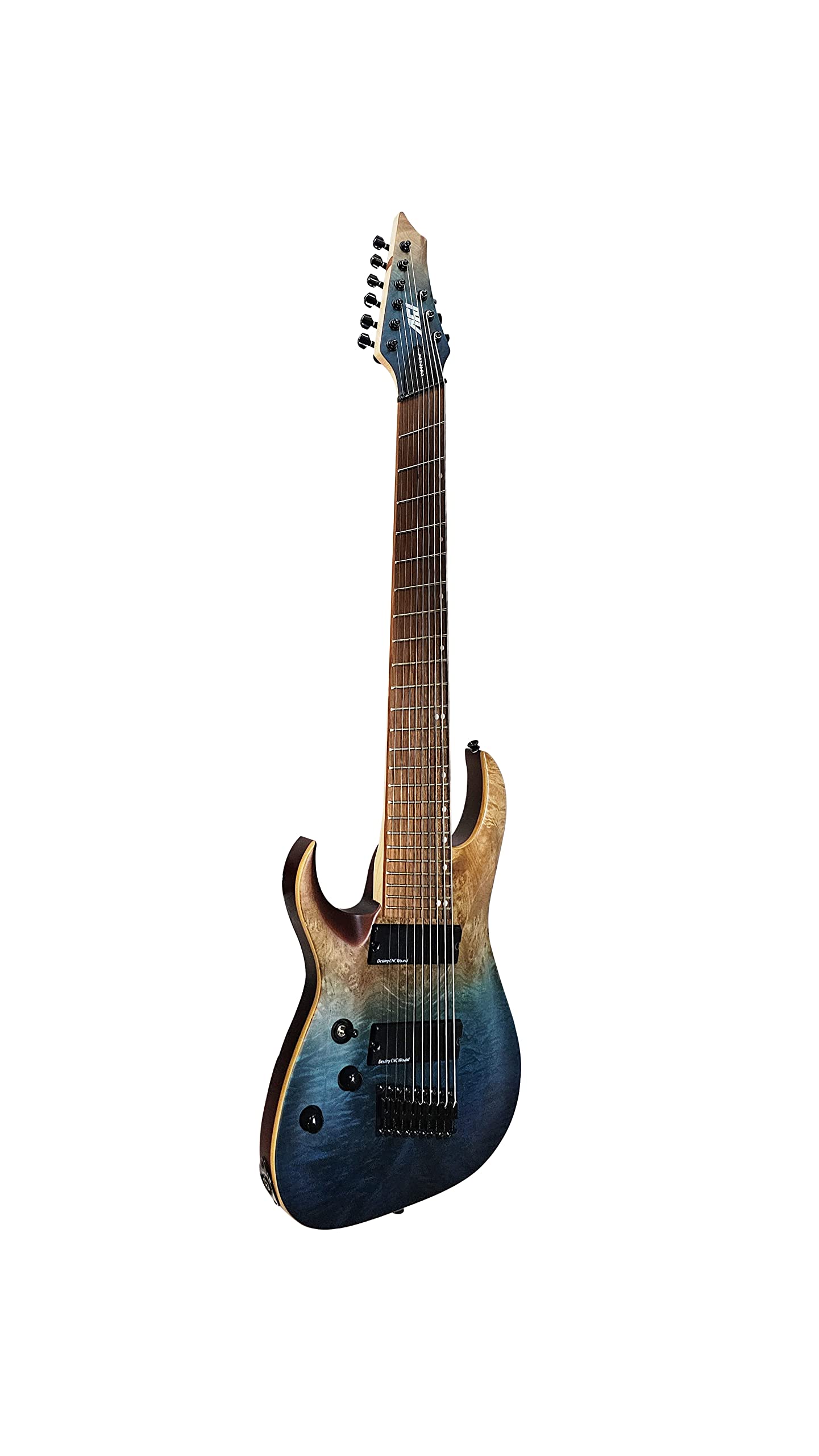 IYV-ISFF9-400 LH, 9 String Solid Body with Quilted Maple Top Electric Guitar, Blue Gradient, Left hand