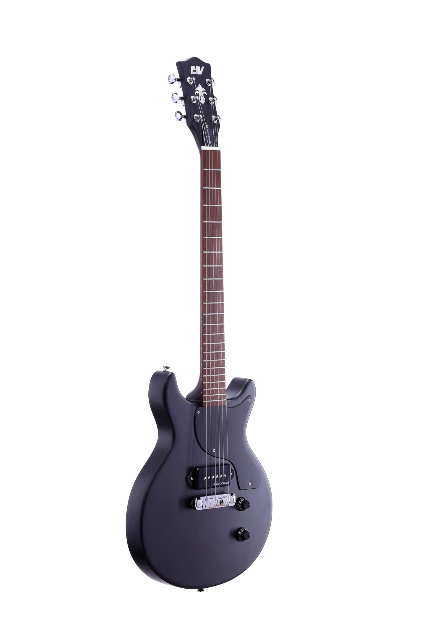IYV ILJR-200 6 String Solid-Body Electric Guitar, Black