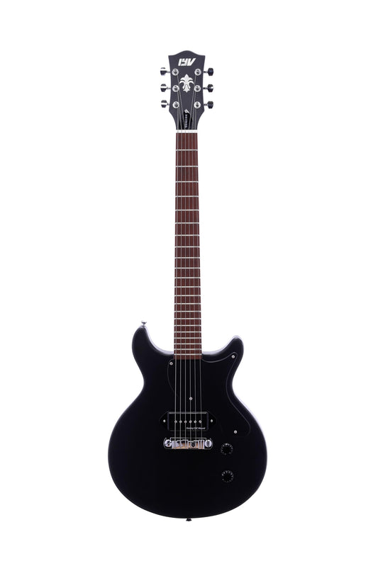 IYV ILJR-200 6 String Solid-Body Electric Guitar, Black