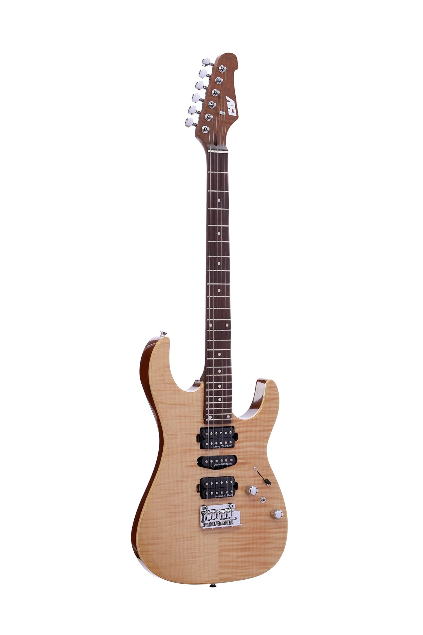 IYV- IS-400-HSH Solid Body with Flame Maple, H-S-H Pickup, Natural