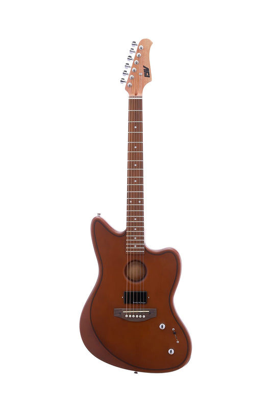 IYV- IJGAP-300 Semi Hollow Electric Acoustic Guitar Satin Brown