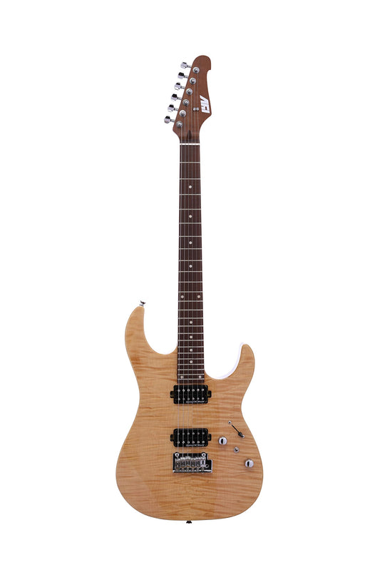 IYV- IS-400-HH Solid Body with Flame Maple, H-H Pickup Configuration, Natural