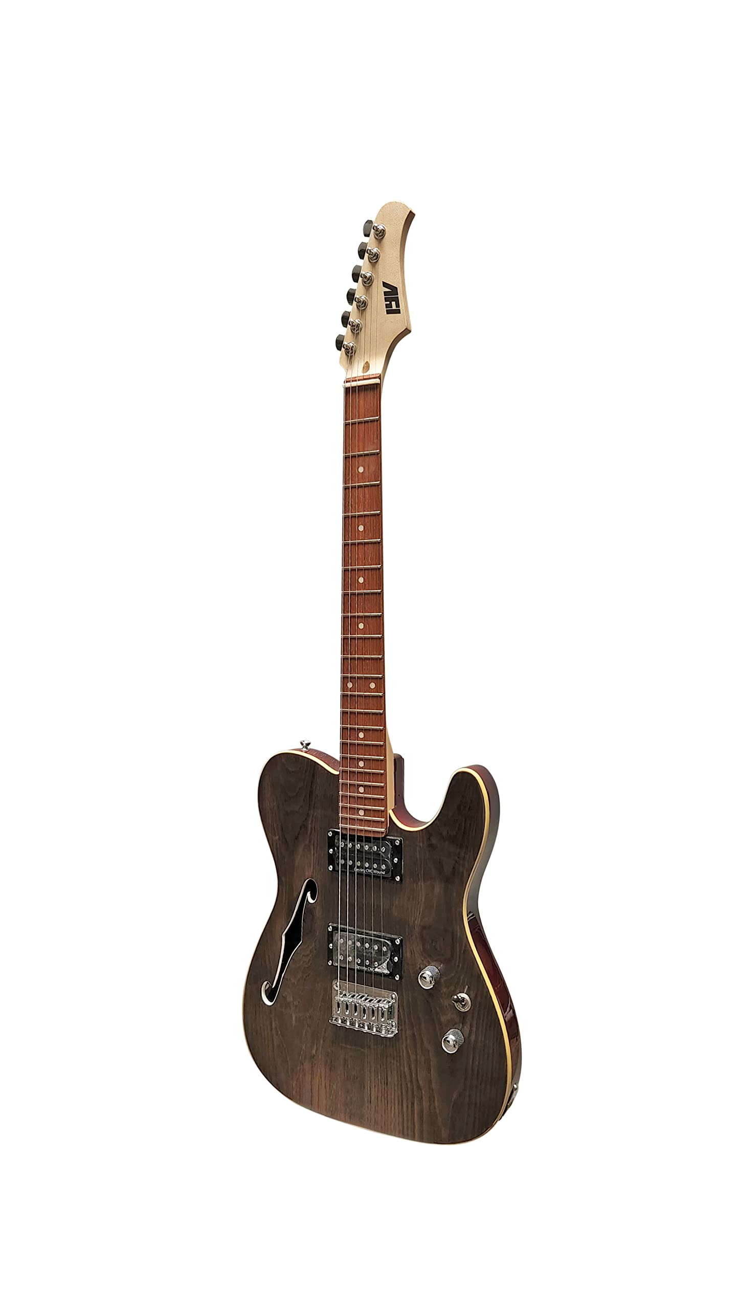 IYV-ITF-350 6 string Solid Top-Semi Hollow Body Electric Guitar, Natural