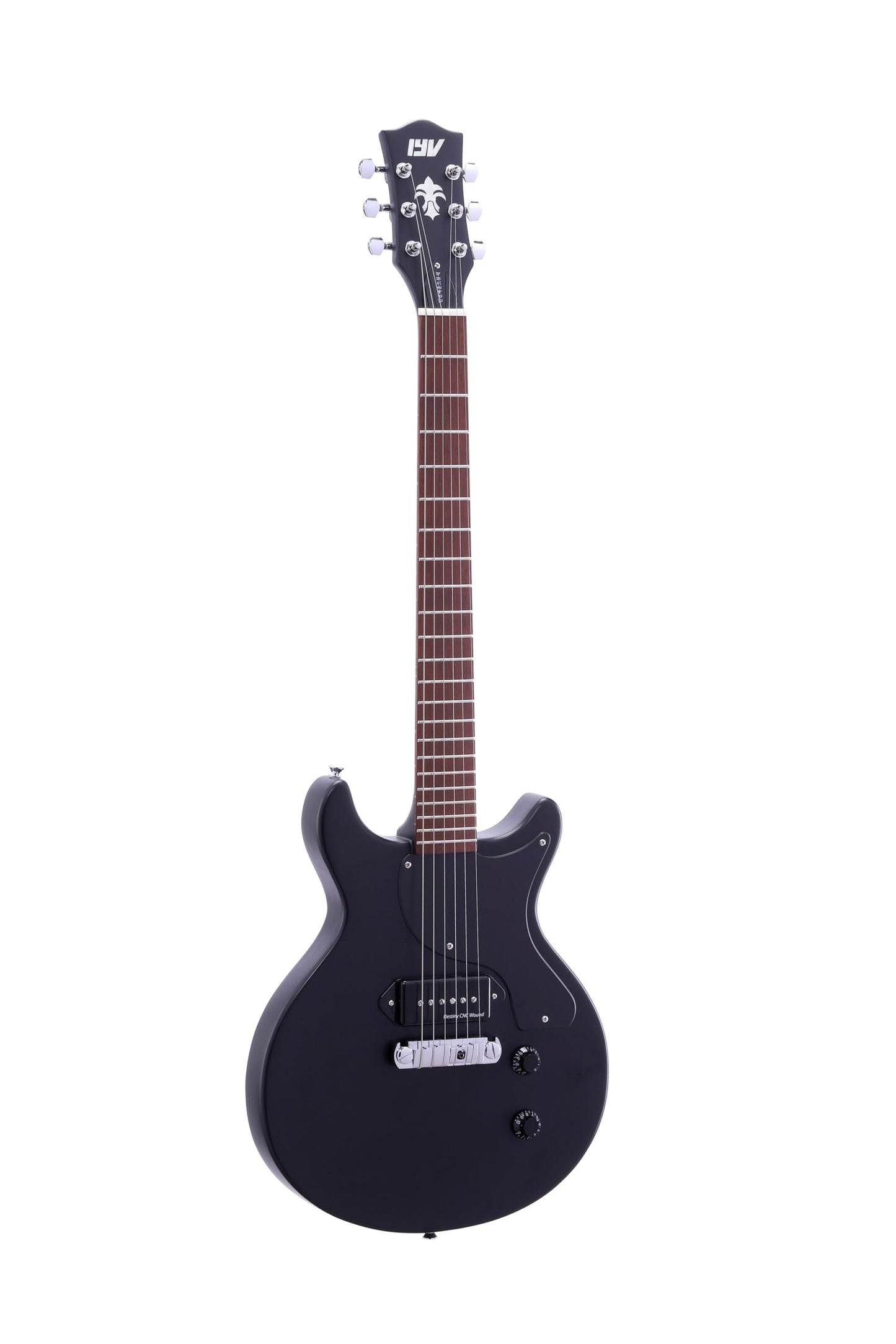IYV ILJR-200 6 String Solid-Body Electric Guitar, Black